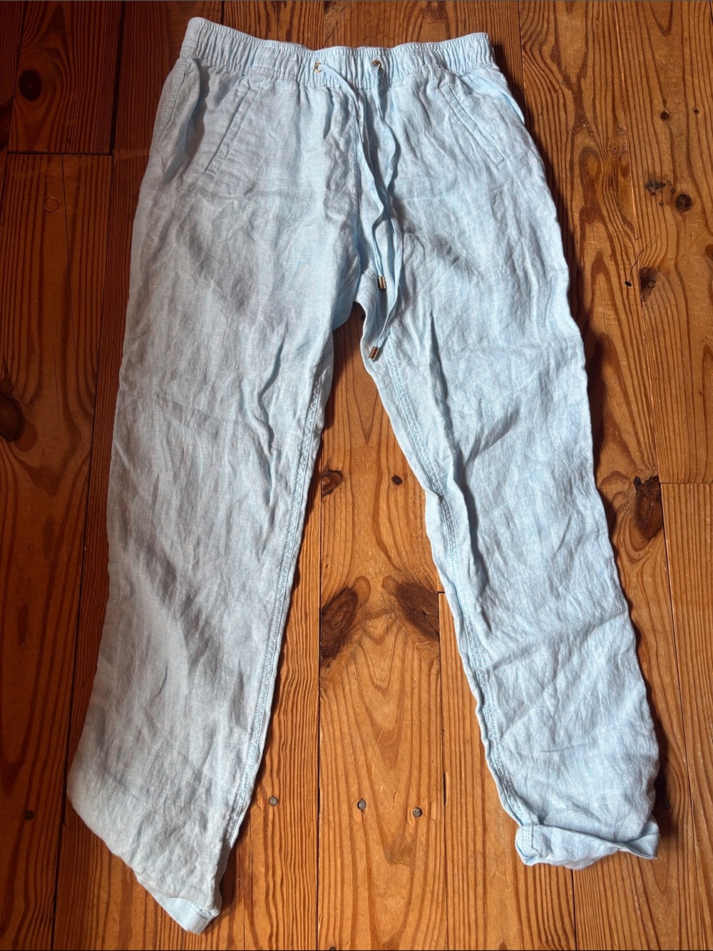 Lilly Pulitzer Pale Blue Relaxed Linen-Blend Jogger Pants
